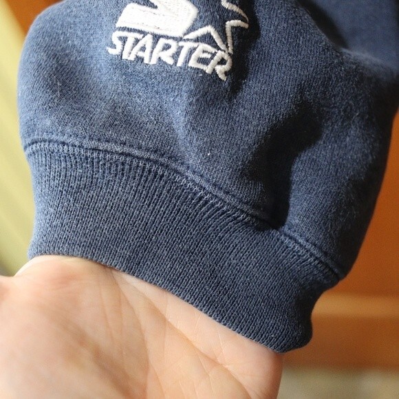Starter Navy Blue Vintage 90s Streetwear Pullover Sweatshirt XXL Chest Logo - Picture 5 of 11